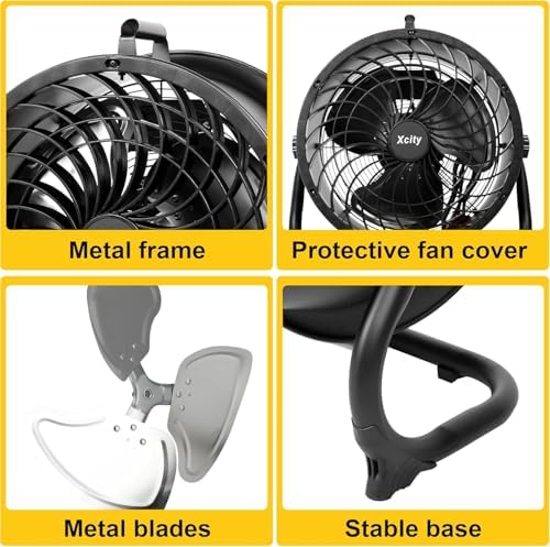 14 Inch Drum Fan Heavy Duty Metal with Handle 2300 CFM, alternate view 6