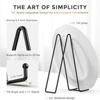 14 Inch Heavy Duty Plate Stand (2 Pack) - Metal Display Easel for Large Plates, Platters, Picture Frames, Signs, alternate