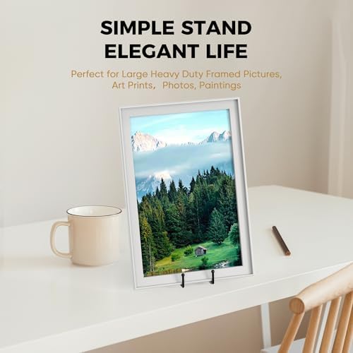 14 Inch Heavy Duty Plate Stand (4 Pack) - Metal Display Easel for Large Plates, Platters, Picture Frames, Signs, alternate