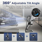 14 Inch Metal Industrial Floor Fans, Max 2100 CFM, Heavy Duty High Velocity Fan with 3-speed and 360°Adjustable, alternate