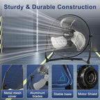 14 Inch Metal Industrial Floor Fans, Max 2100 CFM, Heavy Duty High Velocity Fan with 3-speed and 360°Adjustable, alternate