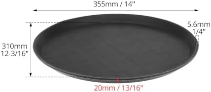 14-Inch Round Non-Slip Serving Tray Set - 4Pack Rubber Surface Drink & Meal Carrier for Home, Café & Catering, alternate view