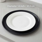 14-Inch Round Non-Slip Serving Tray Set - 4Pack Rubber Surface Drink & Meal Carrier for Home, Café & Catering, alternate view