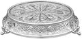 14 inch Round Tapered Silver Wedding Cake Stand, Hand Crafted, Embossed, Durable Build in Silver