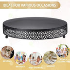 14 Inch Round Wedding Cake Stand for Cupcakes & Desserts, Black in Black, alternate view 5