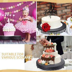 14 Inch Round Wedding Cake Stand for Cupcakes & Desserts, Black in Black, alternate view 6