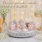 14 Inch Round Wedding Cake Stand for Cupcakes & Desserts, Silver in Silver, alternate view 6