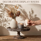 14 Inch Wood Cake Stand Rustic Wooden Risers Round Decorative Pedestal Dessert Display Riser Wooden Plate Cakes, alternate