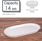 14" Oval Serving Platter Set of 3 - Ceramic Large White Platters for Entertaining Party, Serving Plates for, alternate view 3