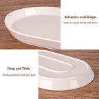 14" Oval Serving Platter Set of 3 - Ceramic Large White Platters for Entertaining Party, Serving Plates for, alternate view 6
