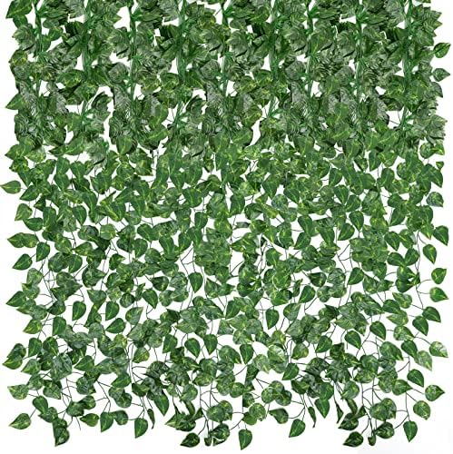 14 Pack 98ft Artificial Ivy Greenery Garland, Fake Vines Hanging Plants Backdrop for Room Bedroom Wall Decor