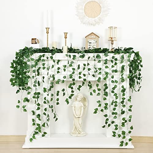 14 Pack 98ft Artificial Ivy Greenery Garland, Fake Vines Hanging Plants Backdrop for Room Bedroom Wall Decor, alternate view