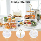 14 Pcs Dessert Table Display Set, Thick Plastic Cupcake Stands, 4 x Three-Tier and 4 x Two-Tier Cupcake Stands, alternate