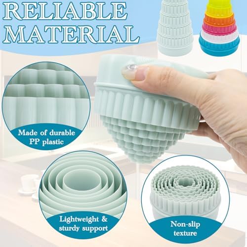 14 Pieces Display Stands for Pyrex Round Bowls, Bowl Display Stands for Pyrex Bowls, Cabinet Organizer Bowls, alternate view