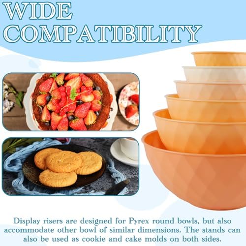 14 Pieces Display Stands for Pyrex Round Bowls, Bowl Display Stands for Pyrex Bowls, Cabinet Organizer Bowls, alternate view
