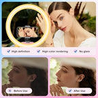 14'' Pink Selfie Ring Light with 62'' Tripod Stand and Phone Holder, Dimmable LED Phone Ringlight for, alternate view 2
