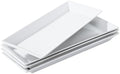 14" Rectangular Platters Set of 4, White Ceramic Platters, Large Serving Plates for Party, Entertaining