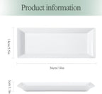14" Rectangular Platters Set of 4, White Ceramic Platters, Large Serving Plates for Party, Entertaining, alternate view 3