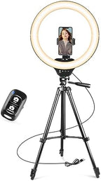 14" Ring Light with Tripod Stand, LED Circle Light with Phone Holder, for Photo Selfie, Video Recording, Zoom
