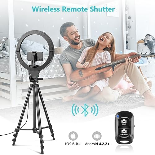 14" Ring Light with Tripod Stand, LED Circle Light with Phone Holder, for Photo Selfie, Video Recording, Zoom, alternate view