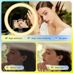 14'' Selfie Ring Light with 62'' Tripod Stand and Phone Holder, Dimmable LED Phone Ringlight for Makeup/Video, alternate view