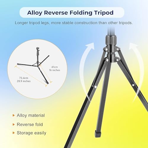 14'' Selfie Ring Light with 62'' Tripod Stand and Phone Holder, Dimmable LED Phone Ringlight for Makeup/Video, alternate view