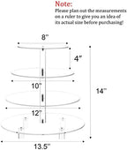 14'' Width XL Large Cupcake Stand 4 Tiered Acrylic Glass Round Cake Stand in Clear, alternate view 2