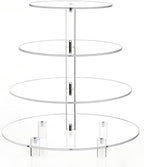 14'' Width XL Large Cupcake Stand 4 Tiered Acrylic Glass Round Cake Stand in Clear, alternate view 6