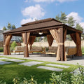 14' X 20' Hardtop Gazebo with Drainage, Aluminum Outdoor Gazebos