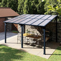 14’x10’ Gazebo with Aluminum Frame & Polycarbonate Panel, Black in Black