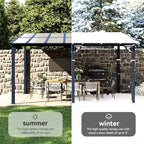 14’x10’ Gazebo with Aluminum Frame & Polycarbonate Panel, Black in Black, alternate view 6