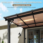 14’x10’ Lean to Gazebo, Pergola with 2 Telescopic Support Posts, Black in Black, alternate view 5