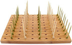 14"x9.8" Bamboo Paddle Skewers Holder Food Display Stand w/ 90 Holes, Perfect for Catered Events, Restaurants
