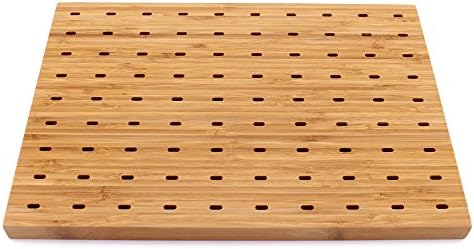 14"x9.8" Bamboo Paddle Skewers Holder Food Display Stand w/ 90 Holes, Perfect for Catered Events, Restaurants, alternate view