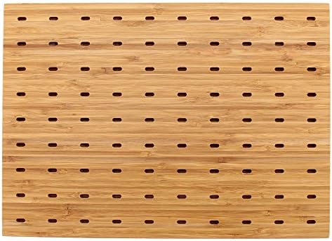 14"x9.8" Bamboo Paddle Skewers Holder Food Display Stand w/ 90 Holes, Perfect for Catered Events, Restaurants, alternate view
