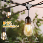144 FT Outdoor String Lights 2W LED Outside Edison Waterproof ETL, alternate view 2