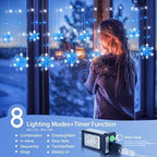 144 LED Snowflake Christmas Lights Outdoor,6.5FT with 12 Drops, alternate view 3