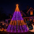 14FT Outdoor Christmas Tree Lights for Flagpole, DIY Music Sync App Control in RGB (Red, Green, Blue)