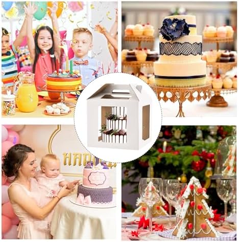 14inch Tall cake boxes for tier cakes with 6 Windows 2Pack in 14 inches (tall) in white-14inch-2pack, alternate view 4
