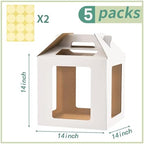 14inch Tall cake boxes for tier cakes with 6 Windows 5Pack in 14x14x14 inches in white-14inch-5pack, alternate view 2
