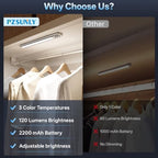14inch Under Cabinet Lighting Wireless Motion Sensor Light Indoor in Silver and white, alternate view 2