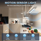 14inch Under Cabinet Lighting Wireless Motion Sensor Light Indoor in Silver and white, alternate view 5