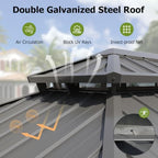 14x12FT Hardtop Gazebo Gray in 14x12FT, alternate view 4