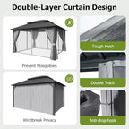 14x12FT Hardtop Gazebo Gray in 14x12FT, alternate view 5