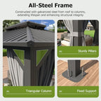 14x12FT Hardtop Gazebo Gray in 14x12FT, alternate view 6