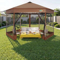 14x14 Pop Up Gazebo on Clearance with Mosquito Netting, Brown in Brown