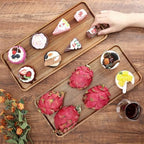 15.7" x 7" Large Solid Acacia Wood Serving Tray Rectangular Wooden Serving Platter Natural Wooden Board for Bar, alternate