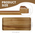 15.7" x 7" Large Solid Acacia Wood Serving Tray Rectangular Wooden Serving Platter Natural Wooden Board for Bar, alternate