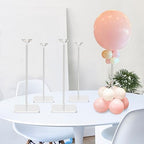 15.75" Clear Acrylic Balloon Stand for Table Centerpiece, 4 Pack in 10ft wide & 7.5ft high in White