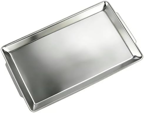15.8" x 9.5" Silver Serving Tray, Stainless Steel Platter in Plata-40x24 Cm